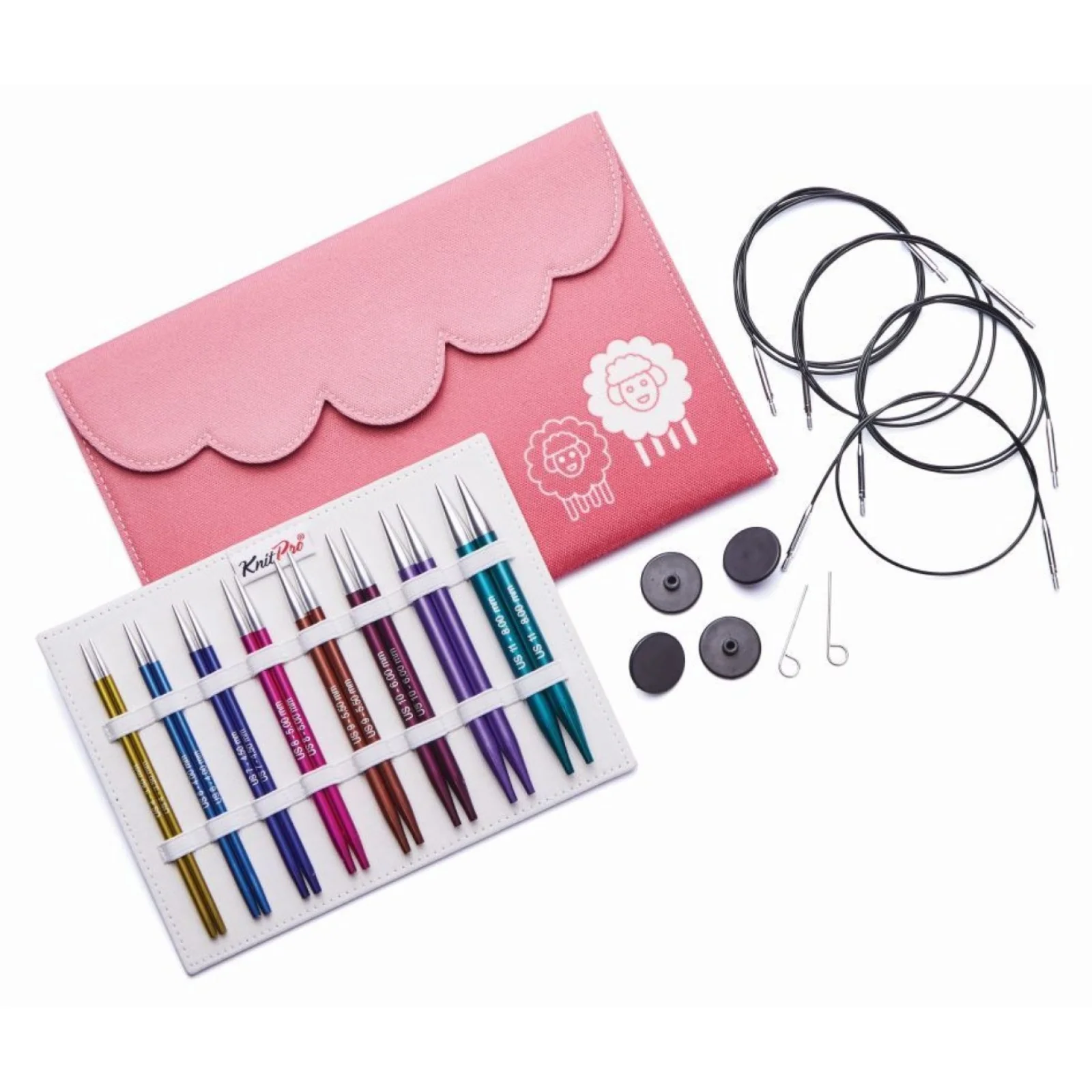 KnitPro Set Deluxe austauschbare Rundstricknadeln ZING 3,5-8mm, 13cm