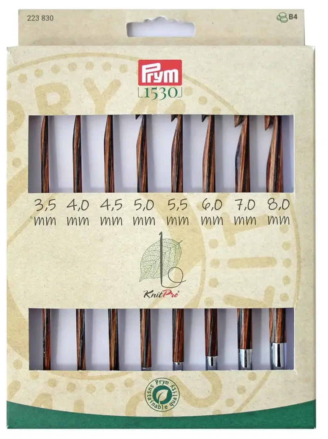 KnitPro Tunesische Häkelnadeln als Set, Natural, 3,5-8 mm