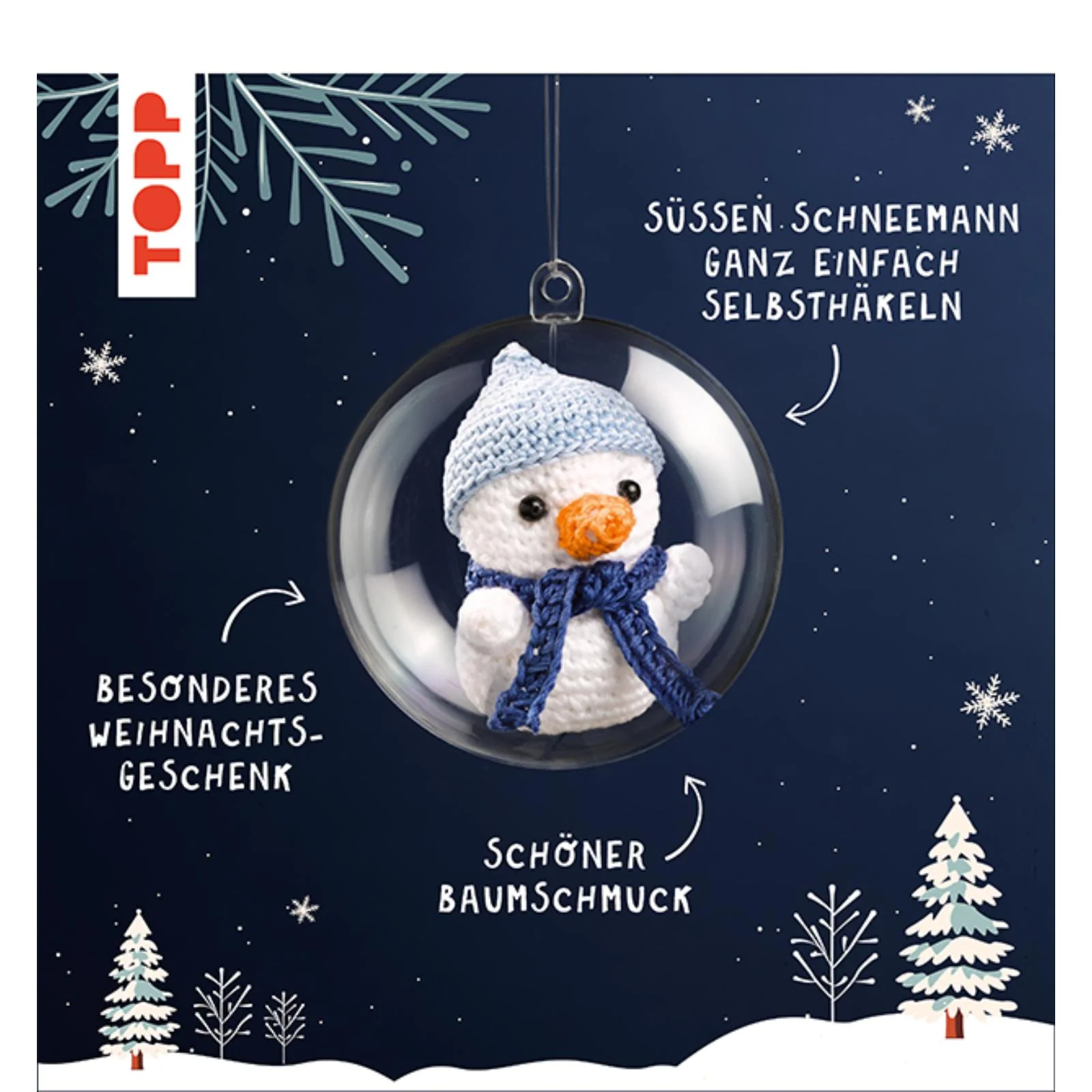 Häkelset Weihnachtskugel Schneemann, Material und Anleitung - Image 2