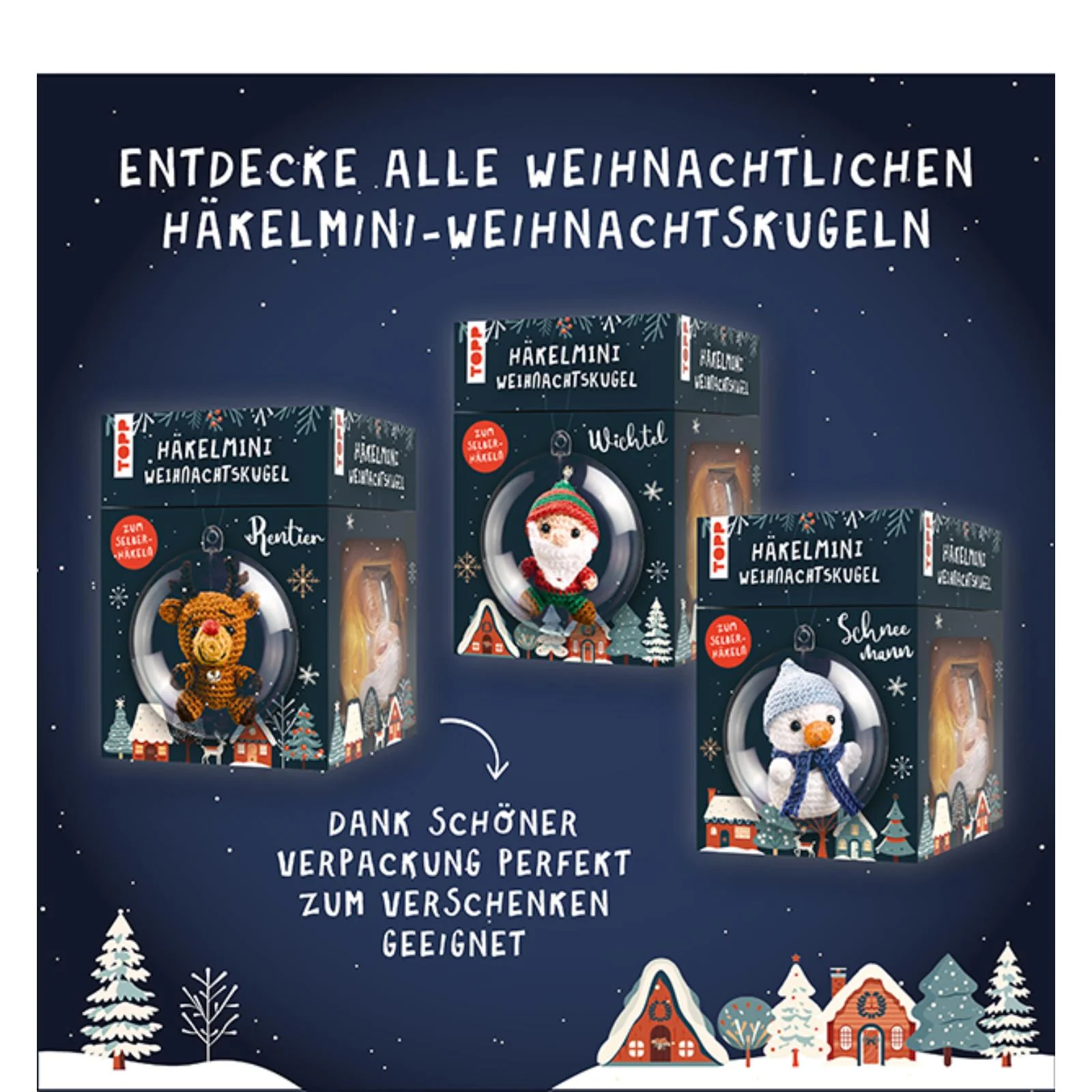 Häkelset Weihnachtskugel Schneemann, Material und Anleitung - Image 4